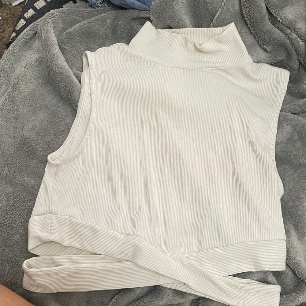 Ambiance Cream Ribbed Crop Top